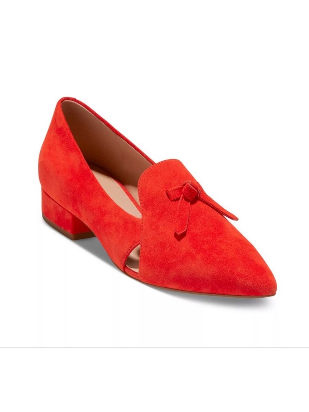 NWT Cole Haan Viola Skimmer Size 8 Red Suede Quiet Luxury Old Money Comfort Soft - Picture 2 of 11